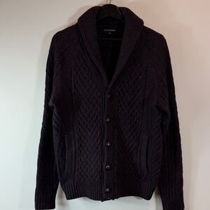 Banana Republic Men's Shawl Collar Cardigan - heathered maroon